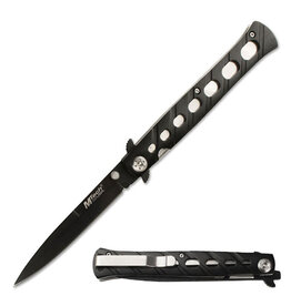 MTech Usa MTech USA MT-317 Folding Tactical Knife, Stiletto Point Blade, Black Aluminum Handle, 5-Inch Closed
