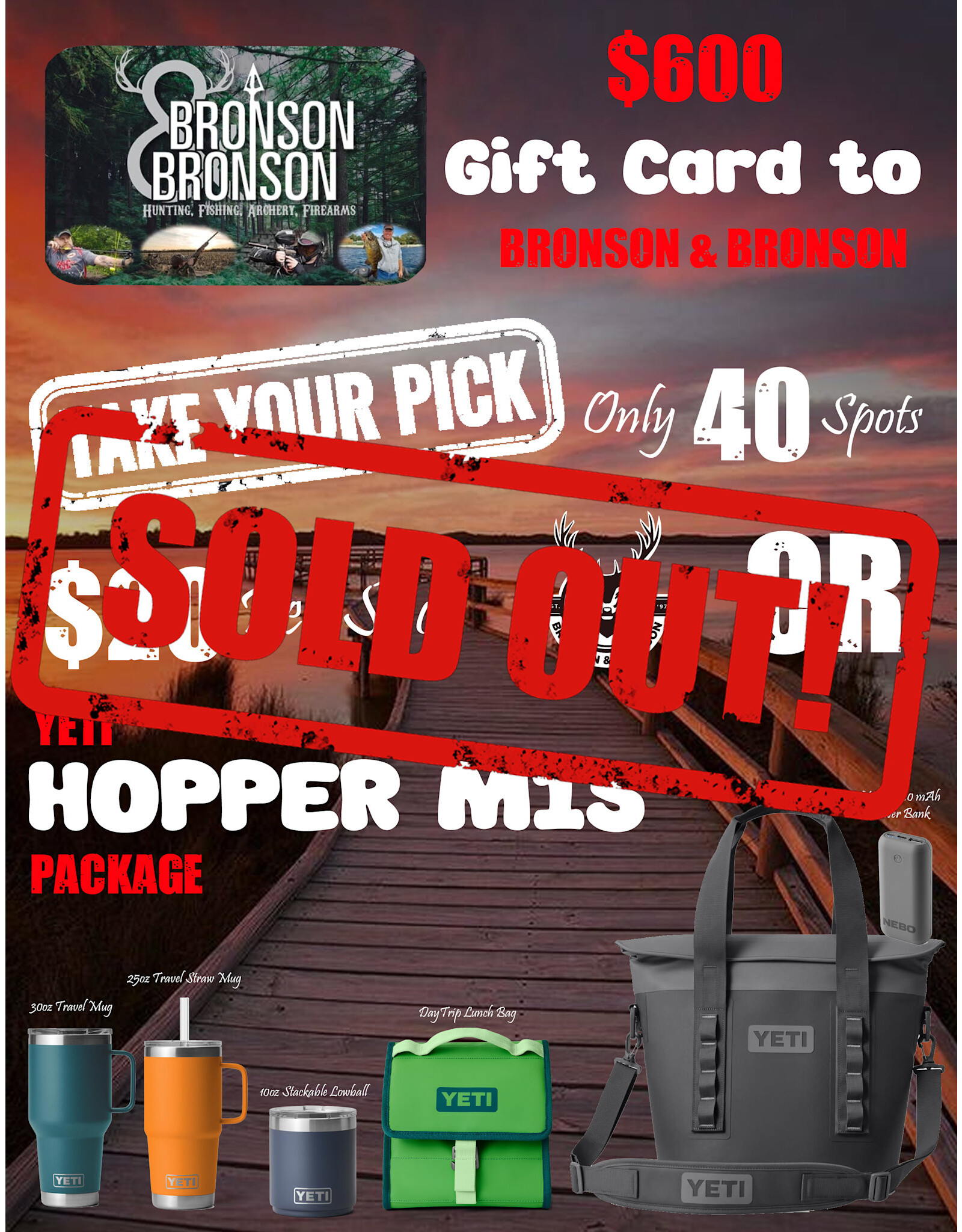 DRAW #1659 - Take Your Pick - Yeti Hopper M15 Package OR Gift Card!