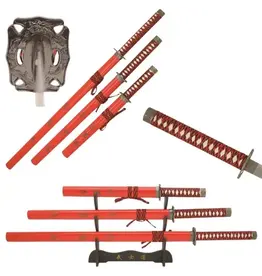 snake eye Snake Eye Tactical- 3 Piece Sword Set with Display Stand - SE-58LRD4