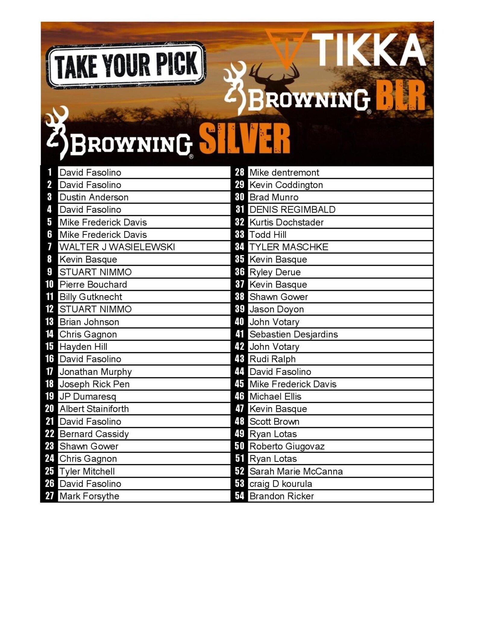 DRAW #1667 - Take Your Pick - Tikka, Browning BLR OR Browning Silver!