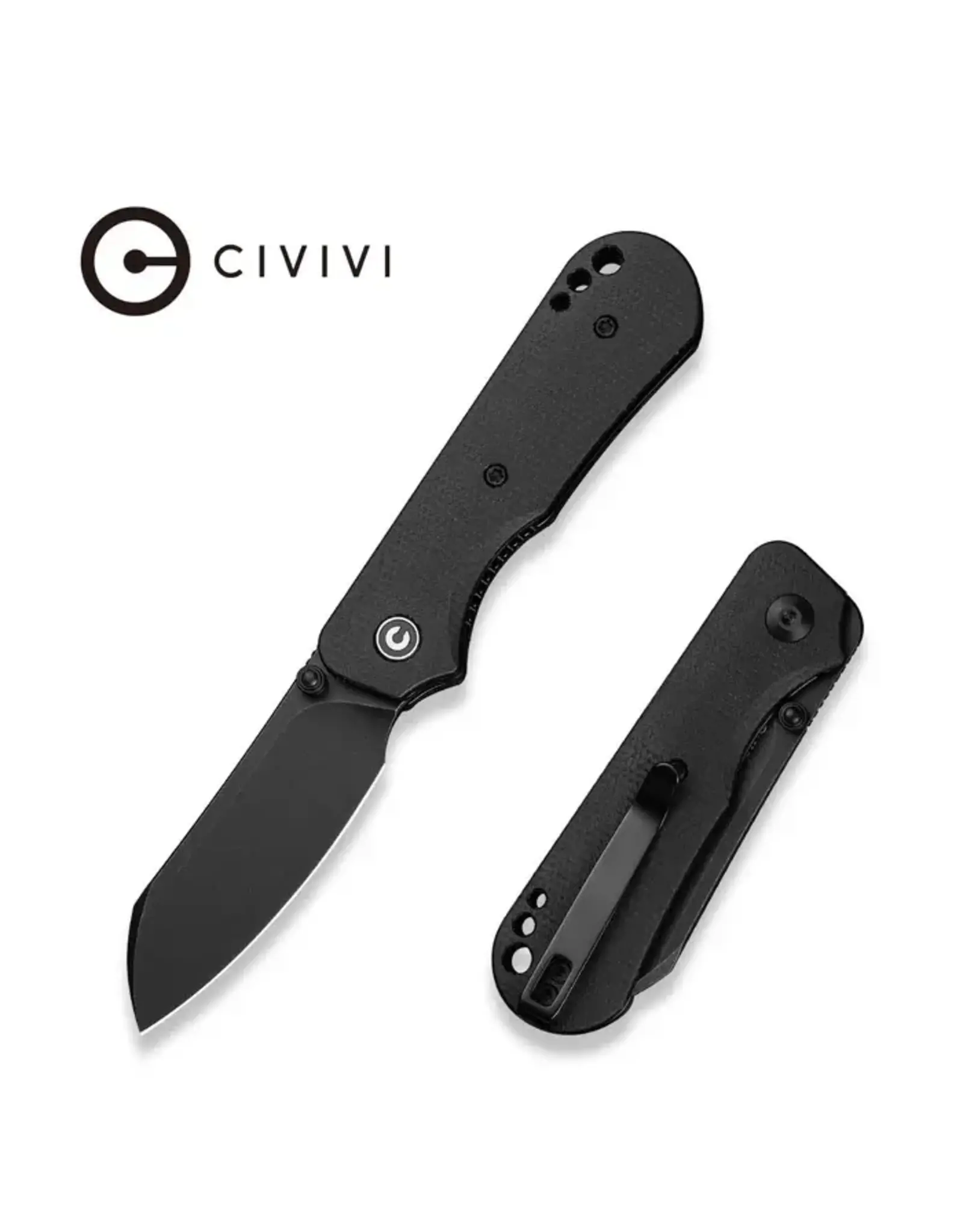 Civivi CIVIVI Crabby Thumb Stud Knife Micarta Handle - Black (2.7" 14C28N Blade) C24055-3