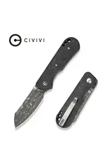 Civivi CIVIVI Crabby Thumb Stud Knife Carbon Fiber Handle (2.7" Damascus Blade) C24055-DS1