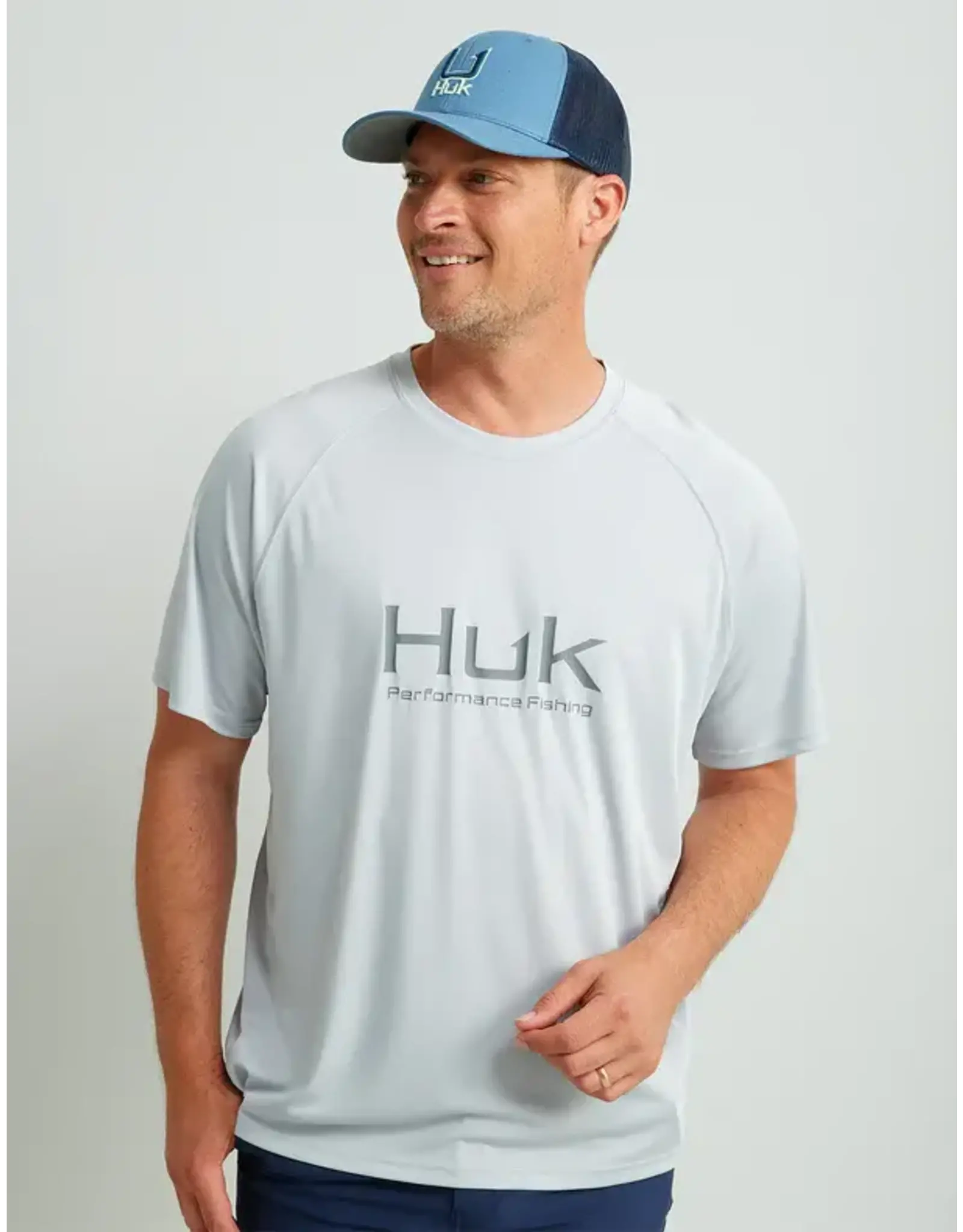 Huk Huk Pursuit Short Sleeve Performance Crew - Harbor Mist