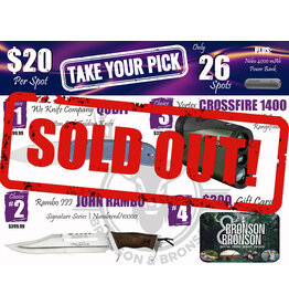 DRAW #1664 - Take Your Pick - We Knife, Rambo, Vortex OR Gift Card!