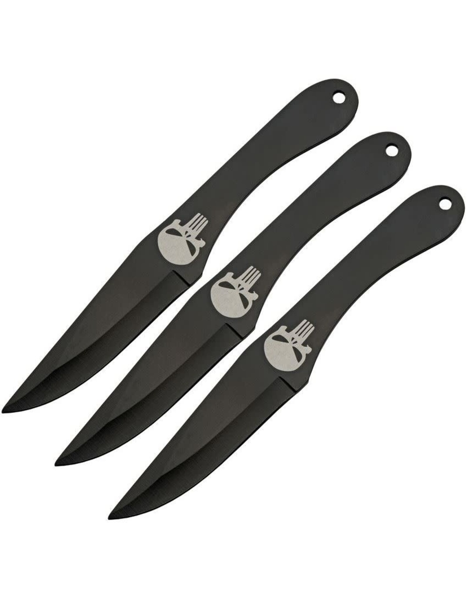 Rite Edge Rite Edge 211563 Thrower Set Black Fixed Blade Knife Skull Handles