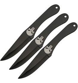 Rite Edge Rite Edge 211563 Thrower Set Black Fixed Blade Knife Skull Handles