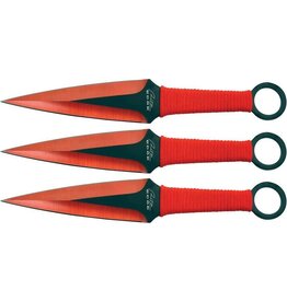 Rite Edge Rite Edge 211537RD Kunai Thrower Set Fixed Blade Knife Red Handles