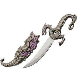 Rite Edge Rite Edge Knives 211155PU Purple Dragon Dagger Satin Fixed Blade Knife Metal Alloy Handles