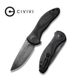 Civivi CIVIVI Knives Jim O'Young Synergy 3 Flipper Knife 3.24" Damascus Drop Point Blade, 3D G10/Twill Carbon Fiber Handles, Liner Lock - C20075D-DS1