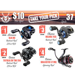 DRAW #1682 - Take Your Pick - Shimano SLX, Daiwa Tatula, Okuma Helios OR Daiwa Ballistic!