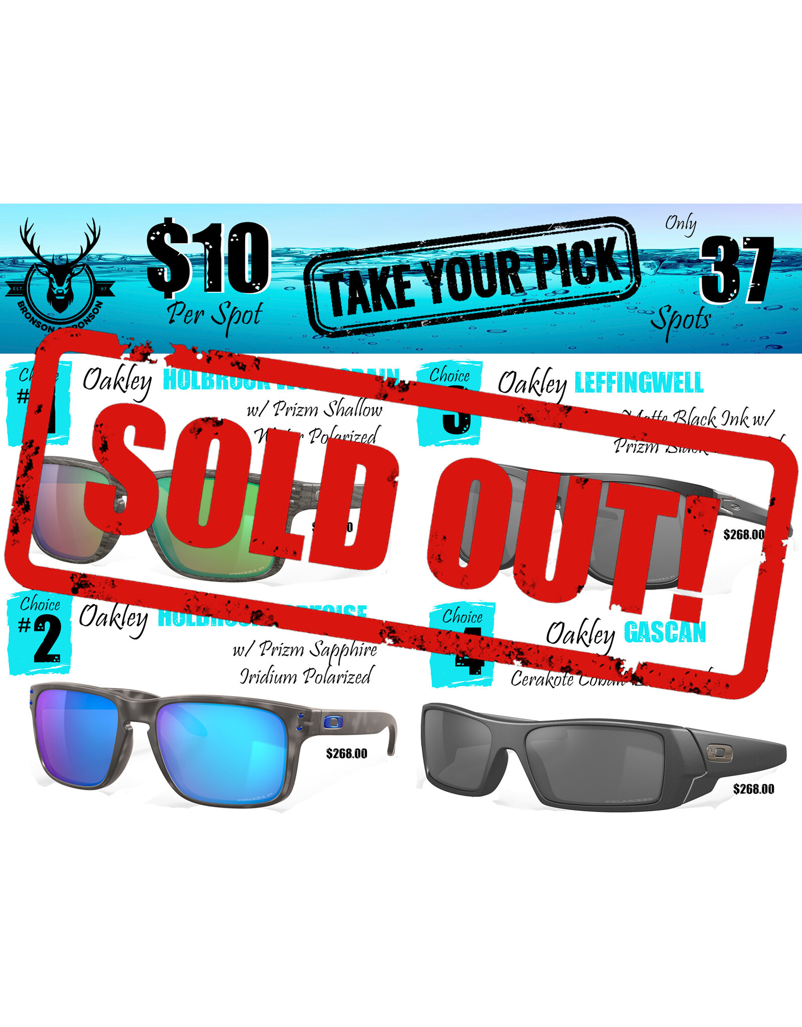 DRAW #1679 - Take Your Pick - Pick A Pair Of Oakley's!!