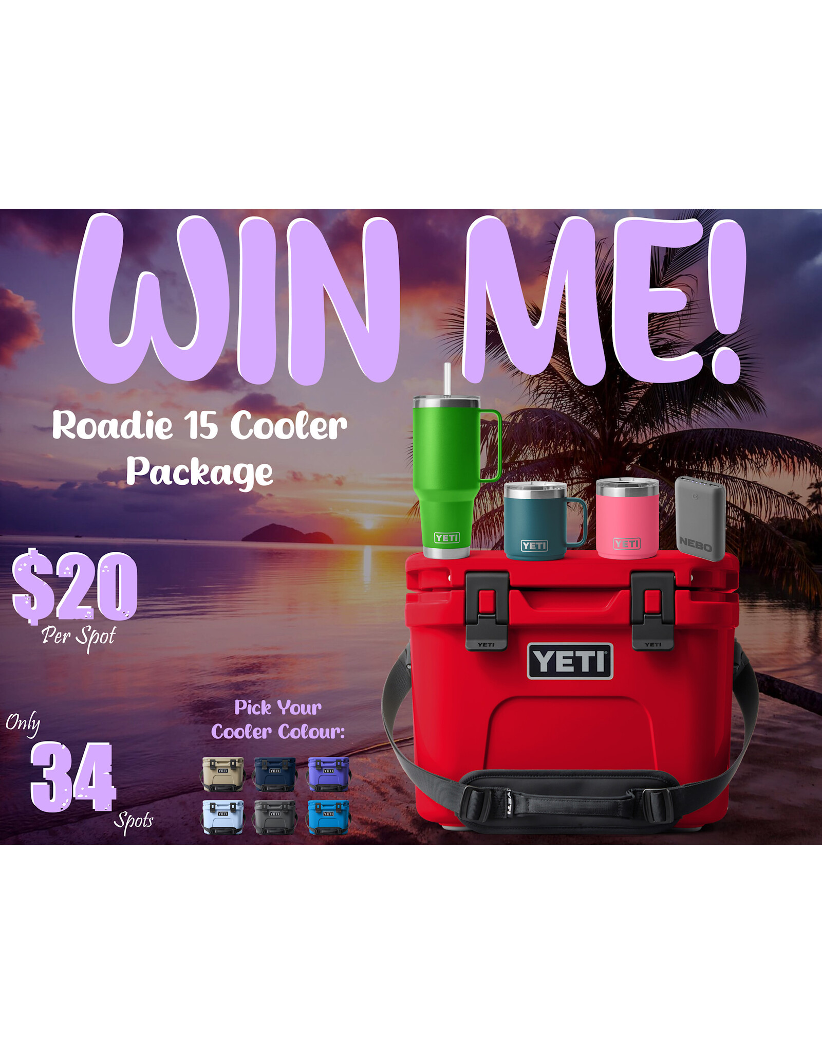 DRAW #1685 - WIN ME - Roadie 15 Cooler Package!