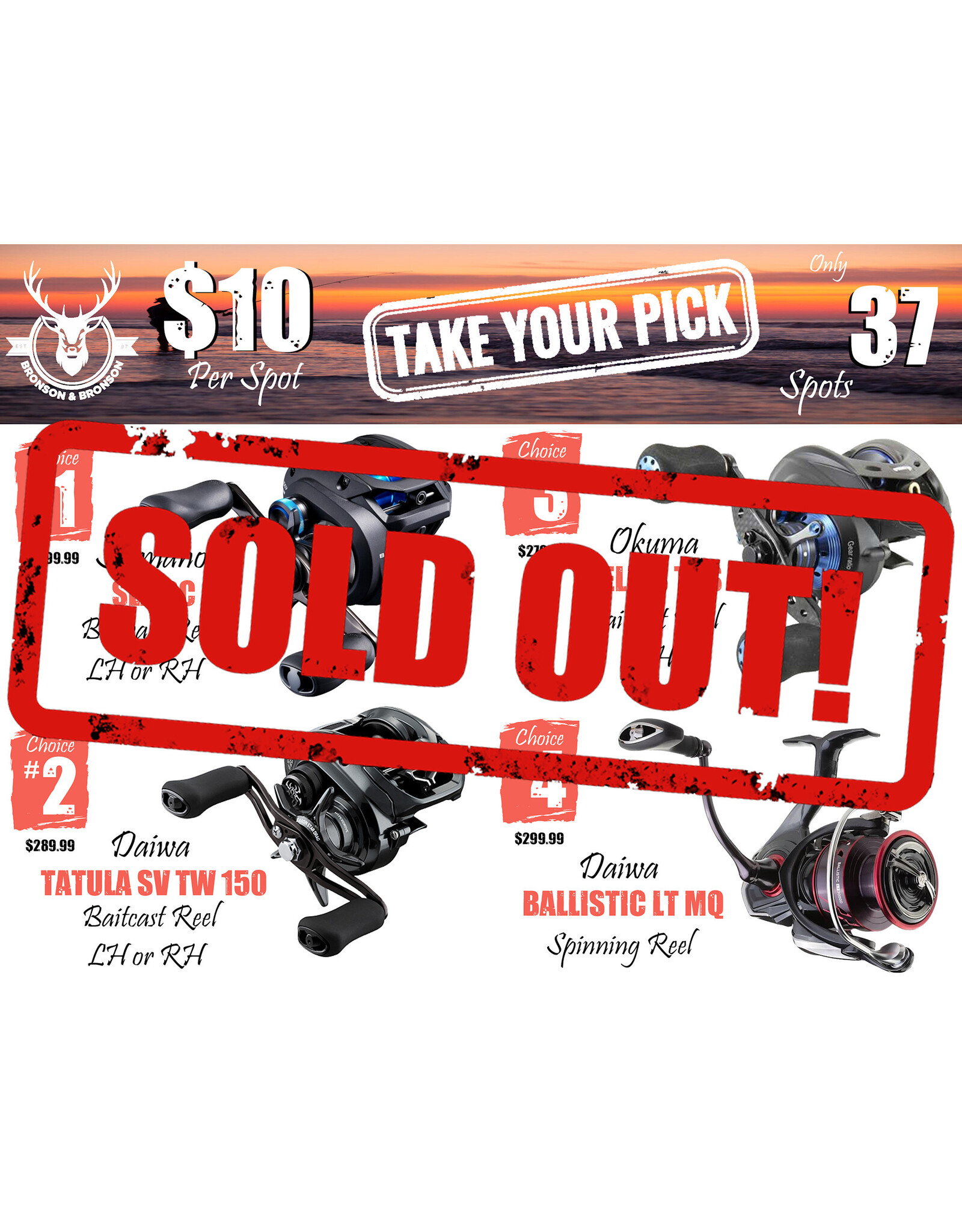 DRAW #1682 - Take Your Pick - Shimano SLX, Daiwa Tatula, Okuma Helios OR Daiwa Ballistic!