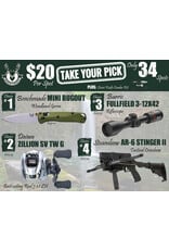 DRAW #1687 - Take Your Pick - Benchmade, Daiwa, Burris OR Steambow!