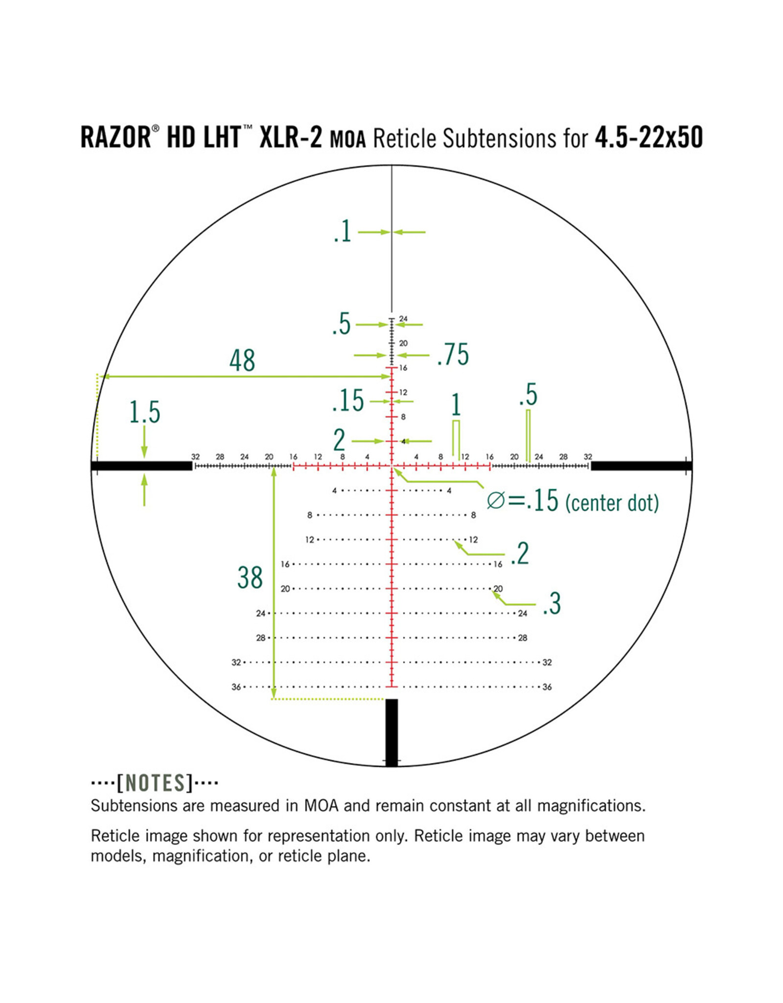 Vortex Vortex Razor HD LHT 4.5-22x50 FFP XLR-2 MOA