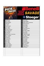 DRAW #1686 - Pick Your Prize - Benelli, Savage OR Stoeger!