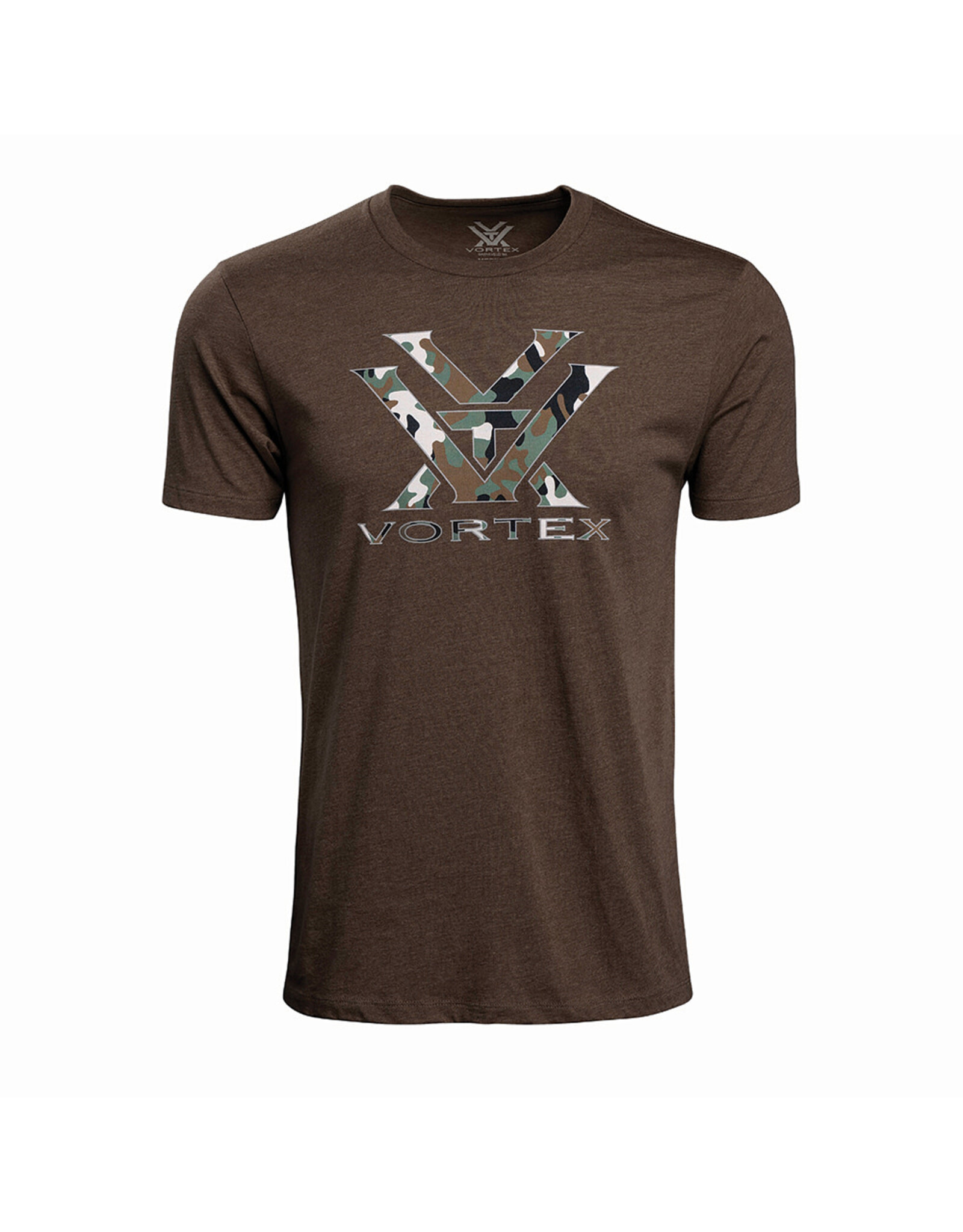 Vortex Vortex Men's T-Shirt: Brown Heather Camo Logo VT-120-15-BRHL