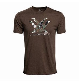 Vortex Vortex Men's T-Shirt: Brown Heather Camo Logo VT-120-15-BRHL