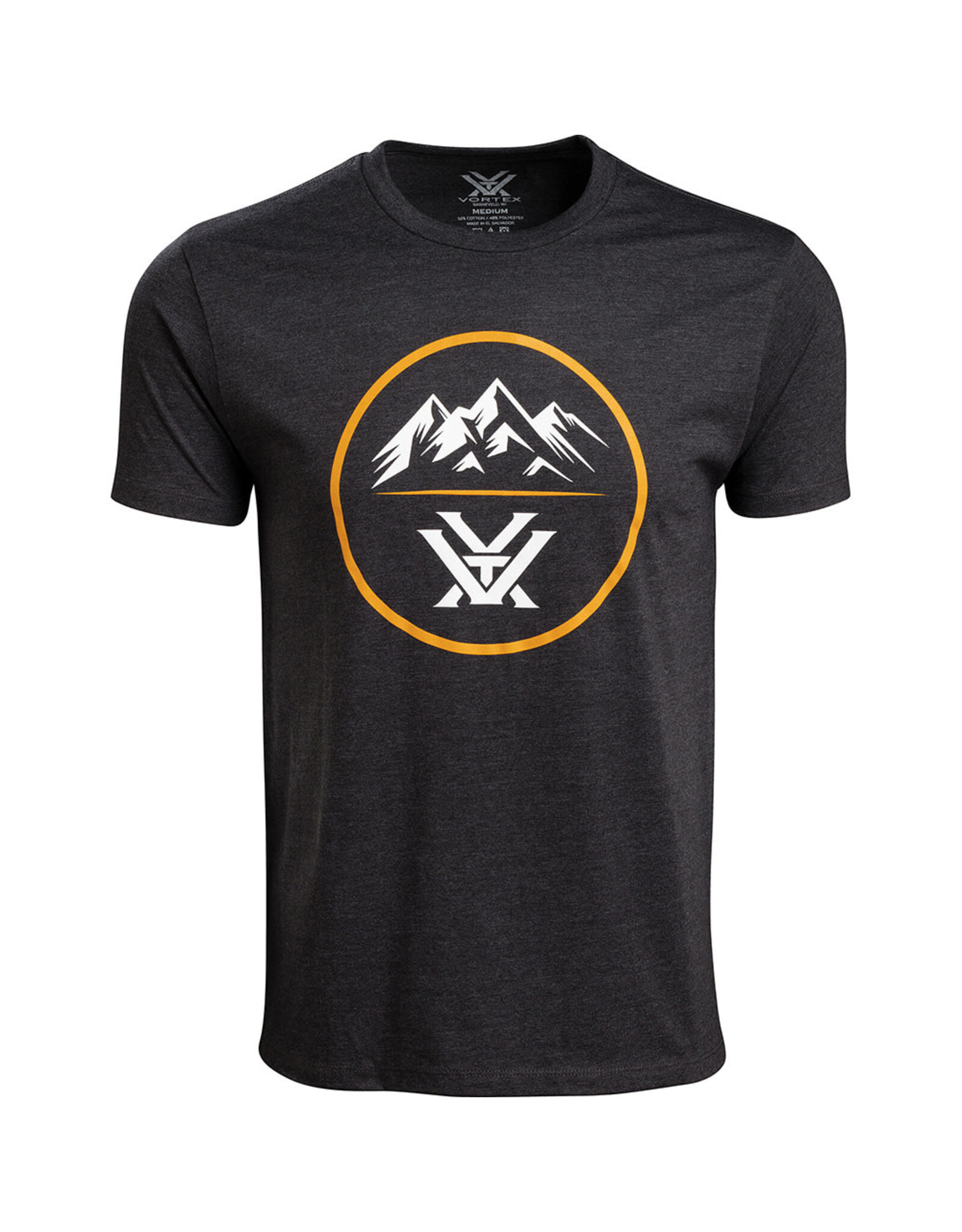 Vortex Vortex T-Shirt: Charcoal Heather Three Peaks VT-121-10-CHHL