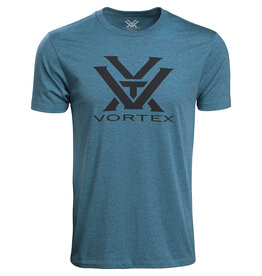 Vortex Vortex T-Shirt: Steel Blue Heather Core Logo - Large
