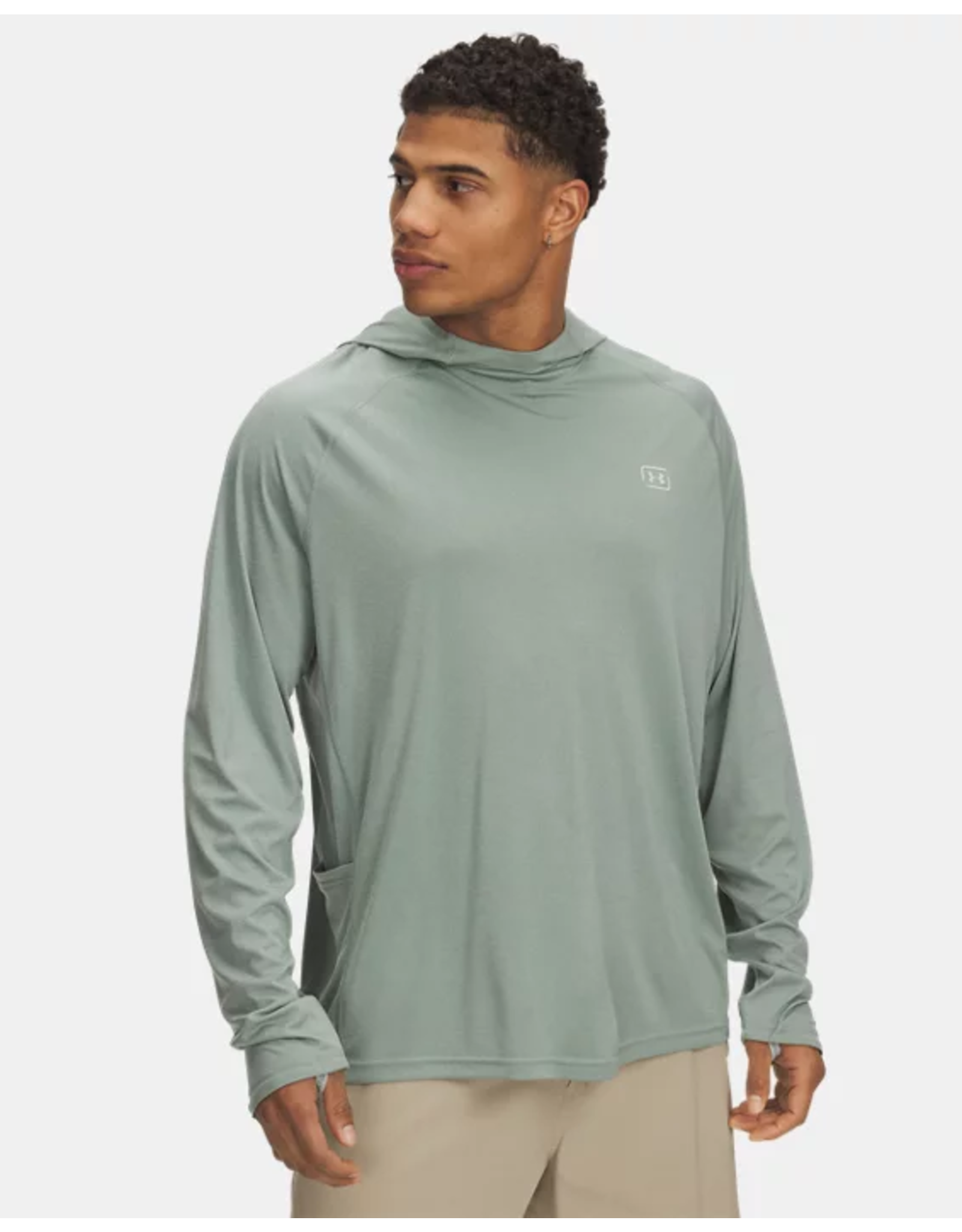 Mens Under Armour - Fish Elite Hoodie - Green