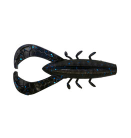 Yamamoto YAM-NUKIBUG35-6-021 3.5" Nuki Bug / 6 Pack / Black W/Large Blue Flake
