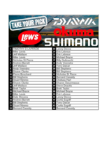 DRAW #1697 - Take Your Pick - Diawa, Shimano, Okuma OR Lew's!