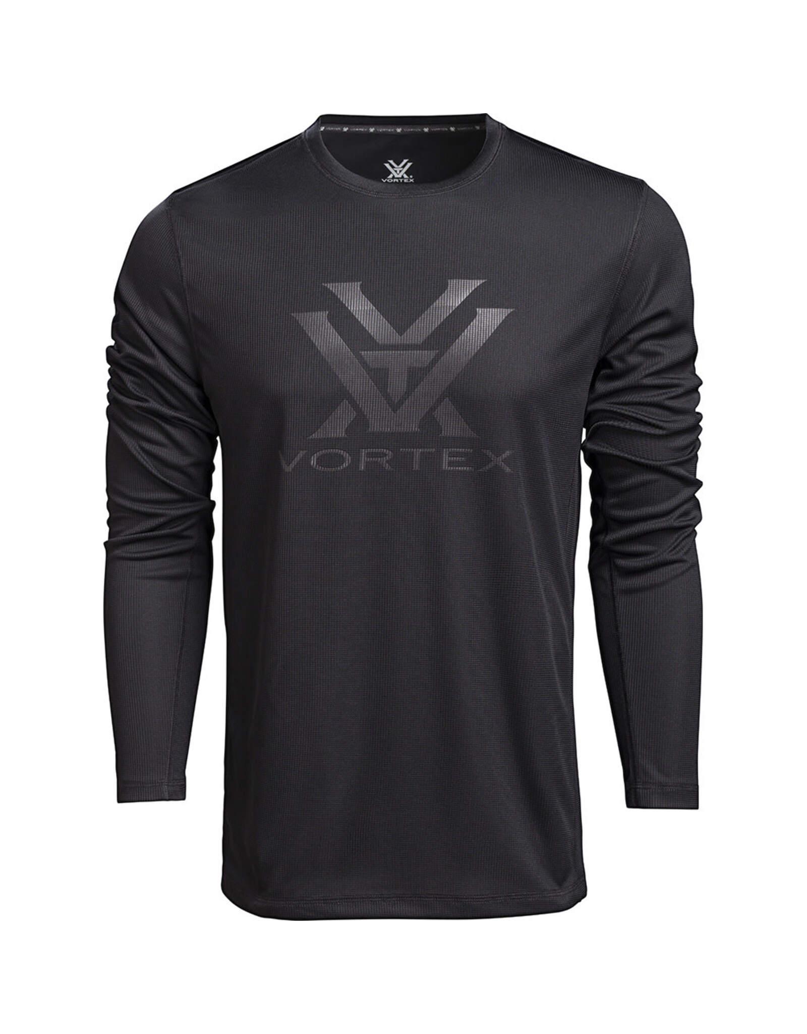 Vortex Vortex LS Performance Grid T-Shirt: Black Core Logo VT-222-43-BLK-XL