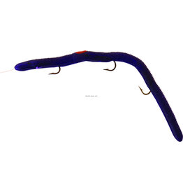 Kelly's Plow Jockeys Pre-Rigged Plastic Worm 5 1/2" 3 #6 Hooks Purple Wild Grape