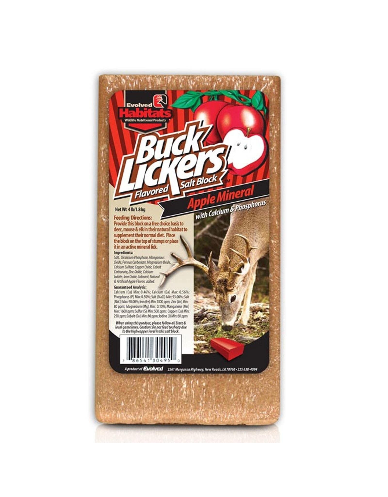 Evolved Habitats Evolved Habitats Buck Lickers Flavoured Salt Block Apple Mineral 4Ilb.