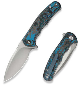 Civivi CIVIVI Knives Limited Edition Mini Praxis Flipper Knife 2.98" CPM-S35VN Satin Drop Point Blade, Arctic Storm FatCarbon Handles - C18026CB-1
