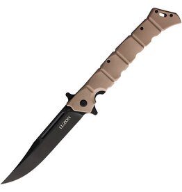 Cold Steel Cold Steel 20NQX-DTBK Large Luzon Flipper Knife 6" Black Clip Point Blade, Desert Tan GFN Handles, Liner Lock