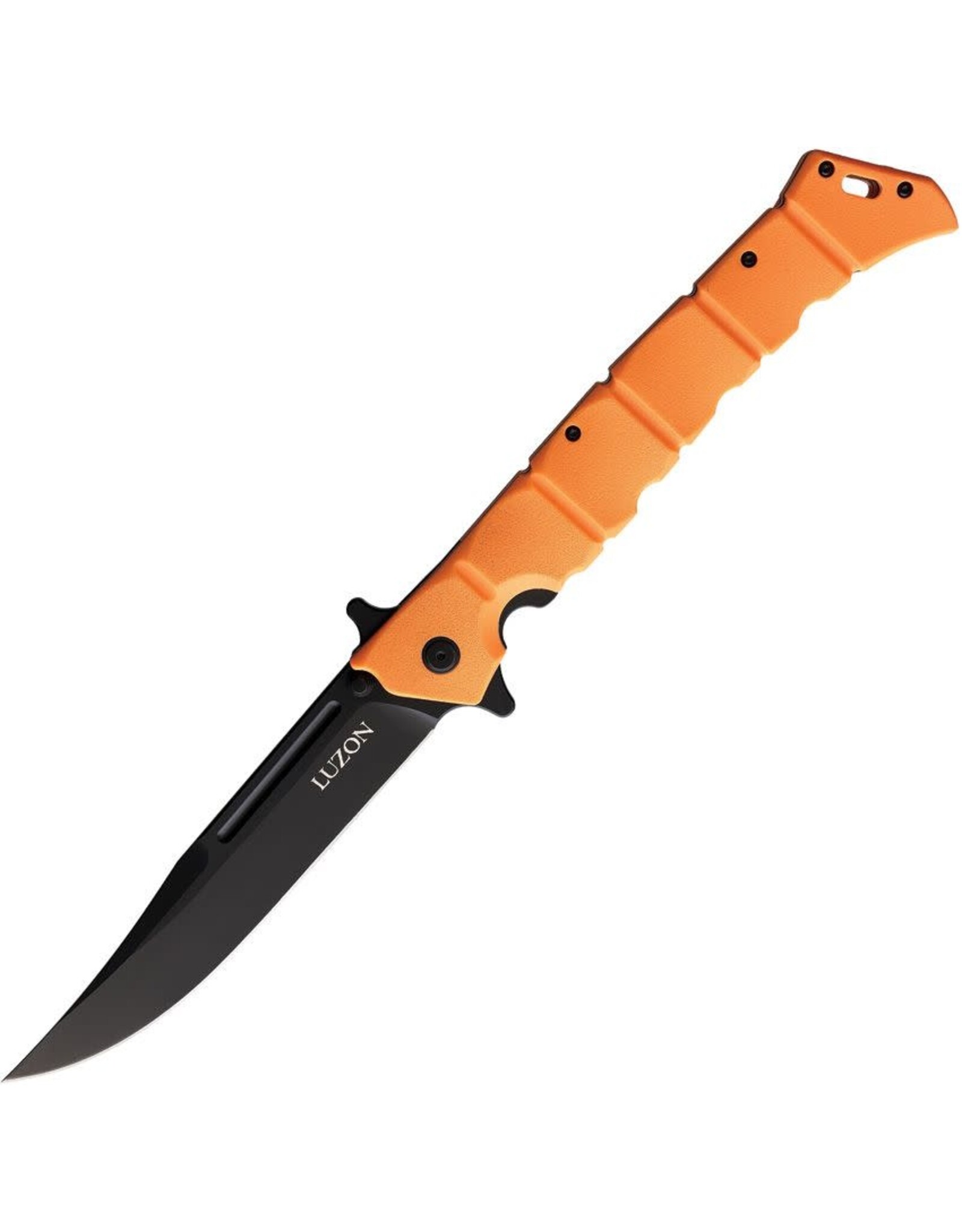 Cold Steel Cold Steel 20NQX-ORBK Large Luzon Flipper Knife 6" Black Clip Point Blade, Orange GFN Handles, Liner Lock