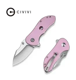 Civivi CIVIVI Knives Peter Carey Gordo Flipper Knife 2.51" D2 Satin Drop Point Blade, Powder Pink G10 Handles, Liner Lock - C22018C-4