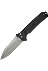 Civivi CIVIVI Knives Neurohaptic Button Lock Flipper Knife 3.74" Nitro-V Stonewashed Clip Point Blade, Milled Black Shredded G10 Handles, Reversible Clip - C23080-2