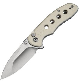 Civivi CIVIVI Knives Triptych Button Lock Flipper Knife 2.97" 14C28N Satin Compound Drop Point Blade, Milled Ivory G10 Handles, Reversible Clip - C23085B-2