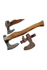 szco Engraved Raven Feather Nordic Style Viking Axe With Leather Sheath