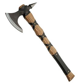 szco Viking Beard Axe Pickaxe Carbon Steel Blade Head Wood Handle + Sheath | 21in.