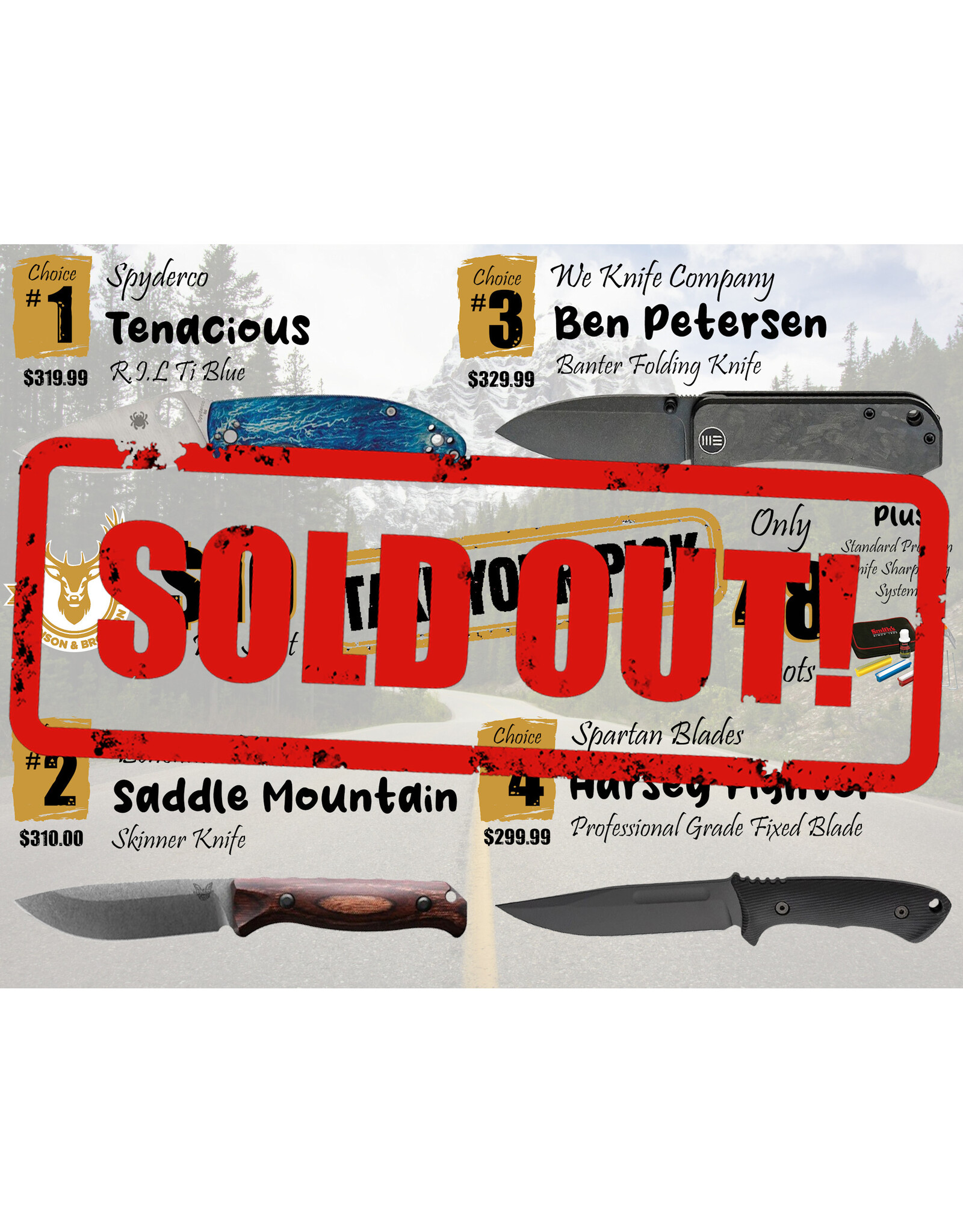 DRAW #1711 - Take Your Pick - Spyderco, Benchmade, We Knife OR Spartan Blades!