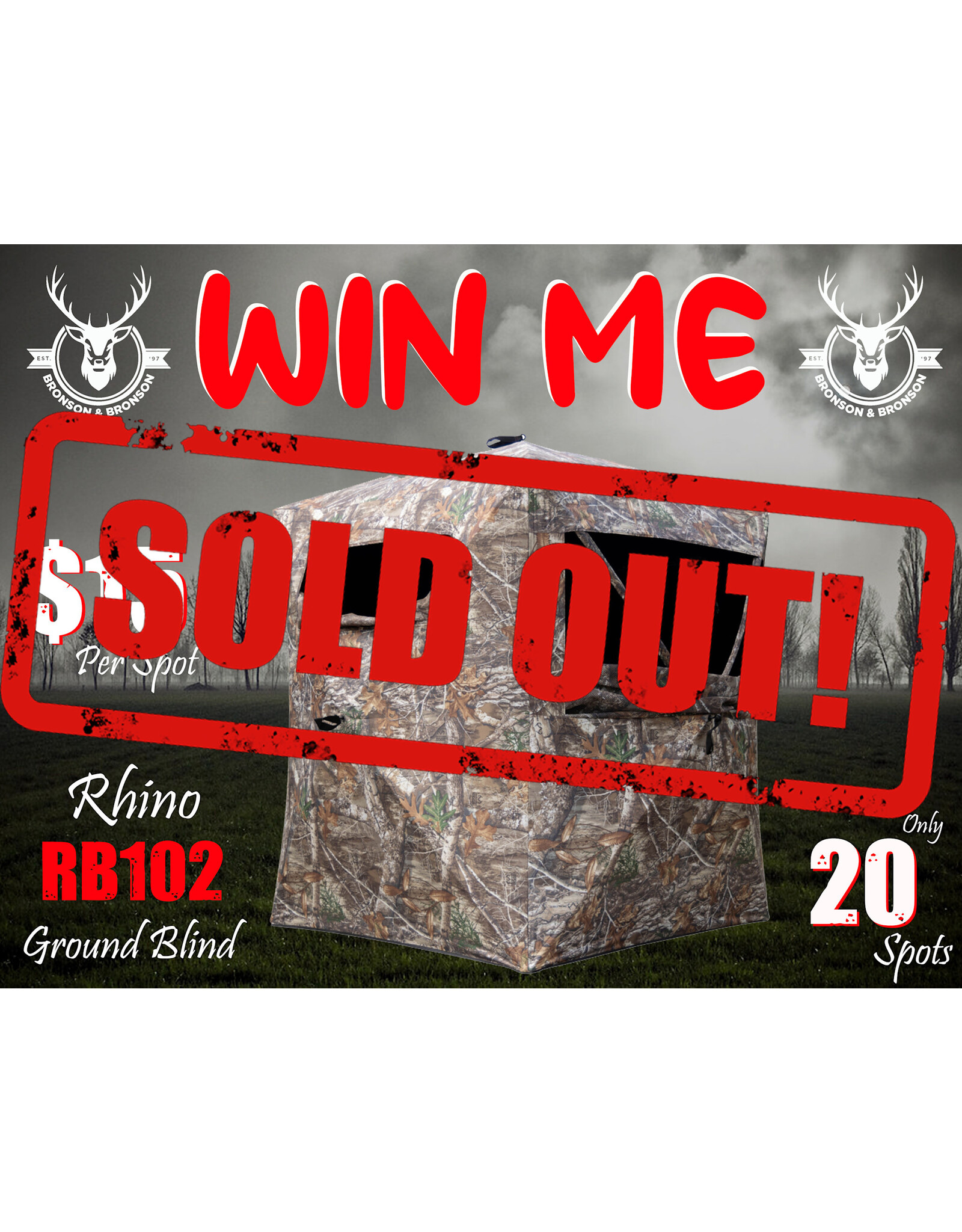 DRAW #1714 - WIN ME - RHINO RB102 GROUND BLIND!
