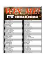 DRAW #1713 - WIN ME - YETI TUNDRA 35 PACKAGE!