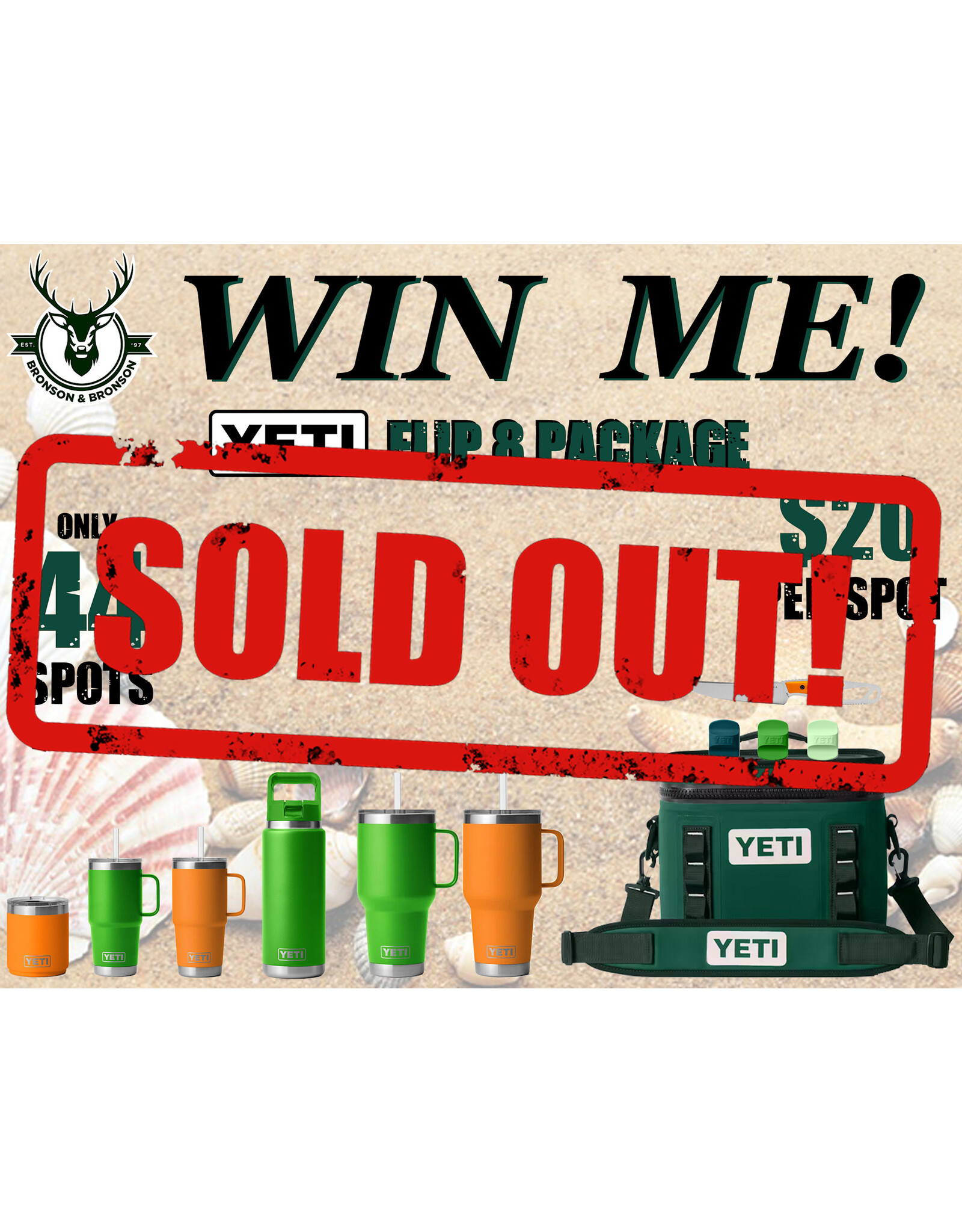 DRAW #1717 - WIN ME - YETI FLIP 8 PACKAGE!