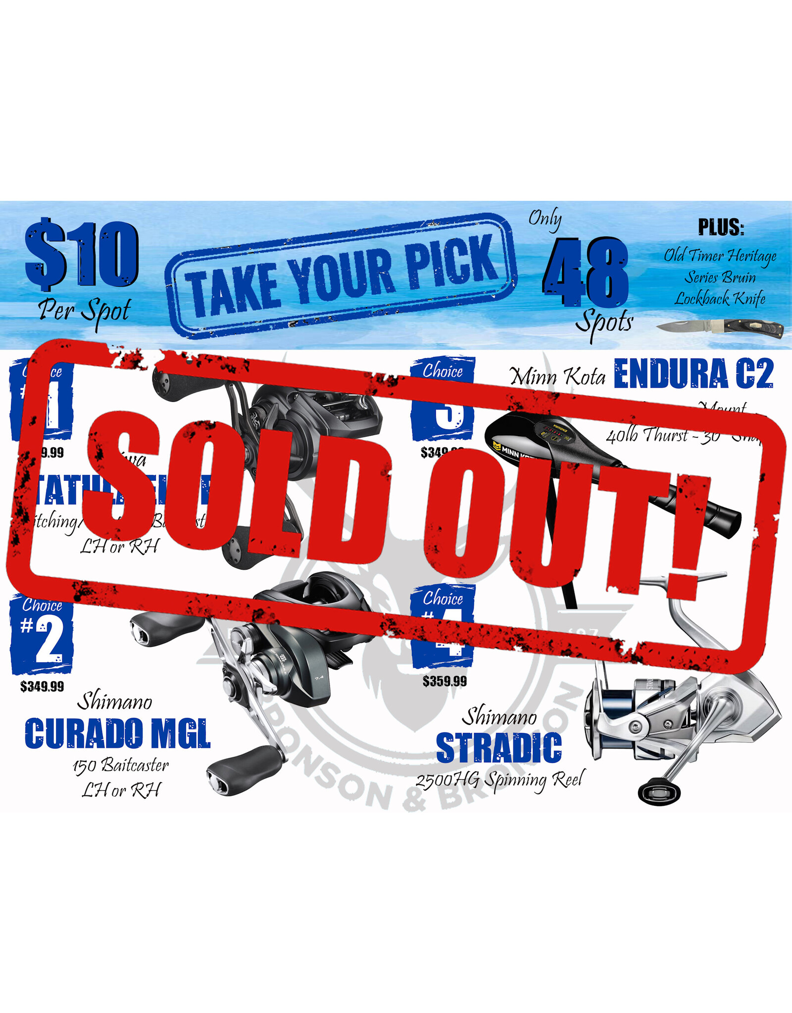 DRAW #1715 - Take Your Pick - Daiwa, Shimano OR Minn Kota!