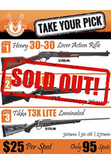 DRAW #1722 - Take Your Pick - Henry, Benelli OR Tikka!