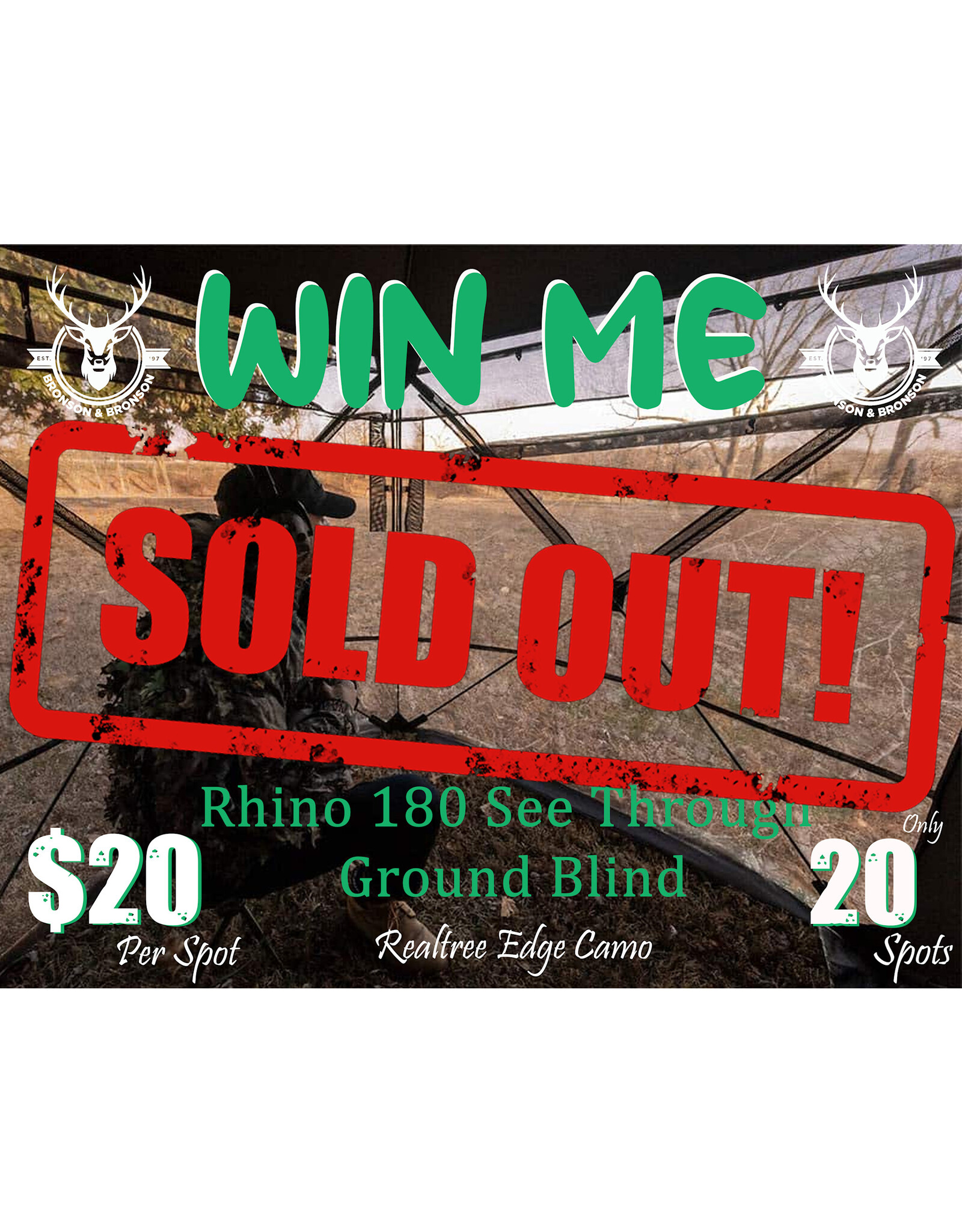 DRAW #1723 - WIN ME - RHINO 180 BLIND! ROUND 2