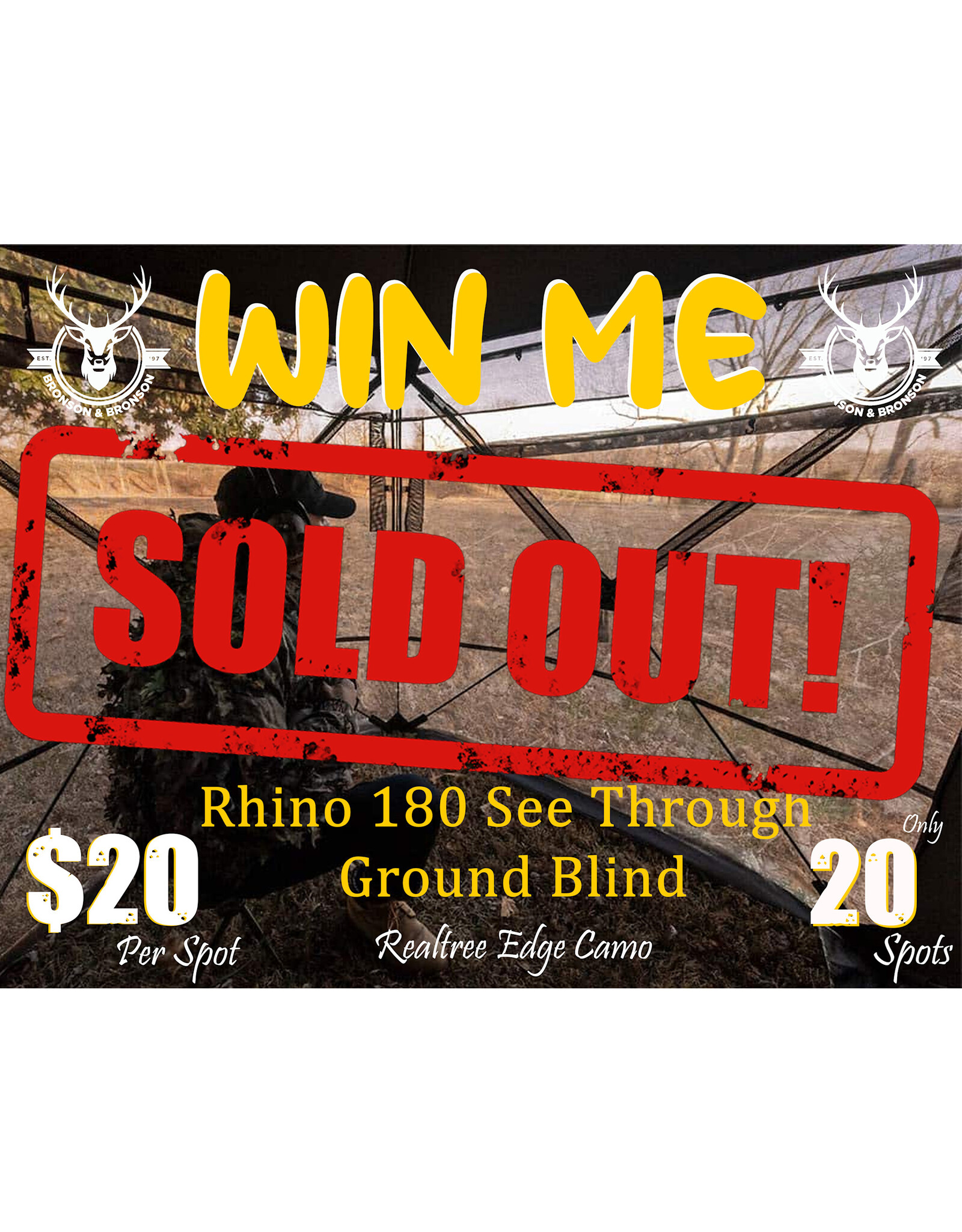 DRAW #1724 - WIN ME - RHINO 180 BLIND! ROUND 3