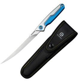 Civivi Civivi Shawka Fillet Knife Silver &  Blue Aluminum Handle, Satin Finished 14C28N Blade C22029B-2