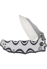 Civivi Civivi  Natterjeck C24028-3 Milled Milled White & Black Layered G10 Handle, Satin Finished 14C28N Blade