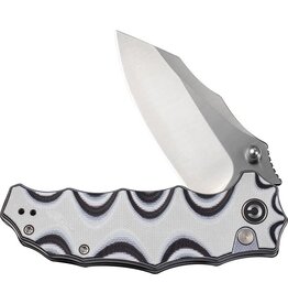 Civivi Civivi  Natterjeck C24028-3 Milled Milled White & Black Layered G10 Handle, Satin Finished 14C28N Blade