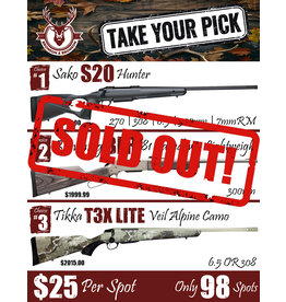 DRAW #1730 - Take Your Pick - Sako S20, Browning BLR OR Tikka T3X!